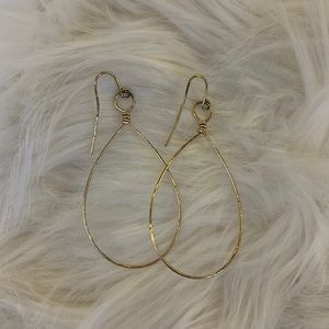 Gold Costume Hanging Hoop Earrings